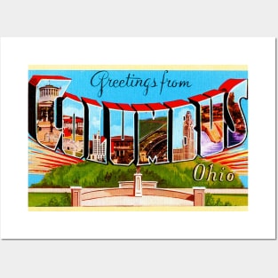 Greetings from Columbus, Ohio - Vintage Large Letter Postcard Posters and Art